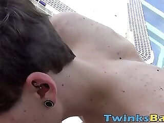 Outdoor blowjob with twink turns into bedroom bareback sex outdoor twink big dick